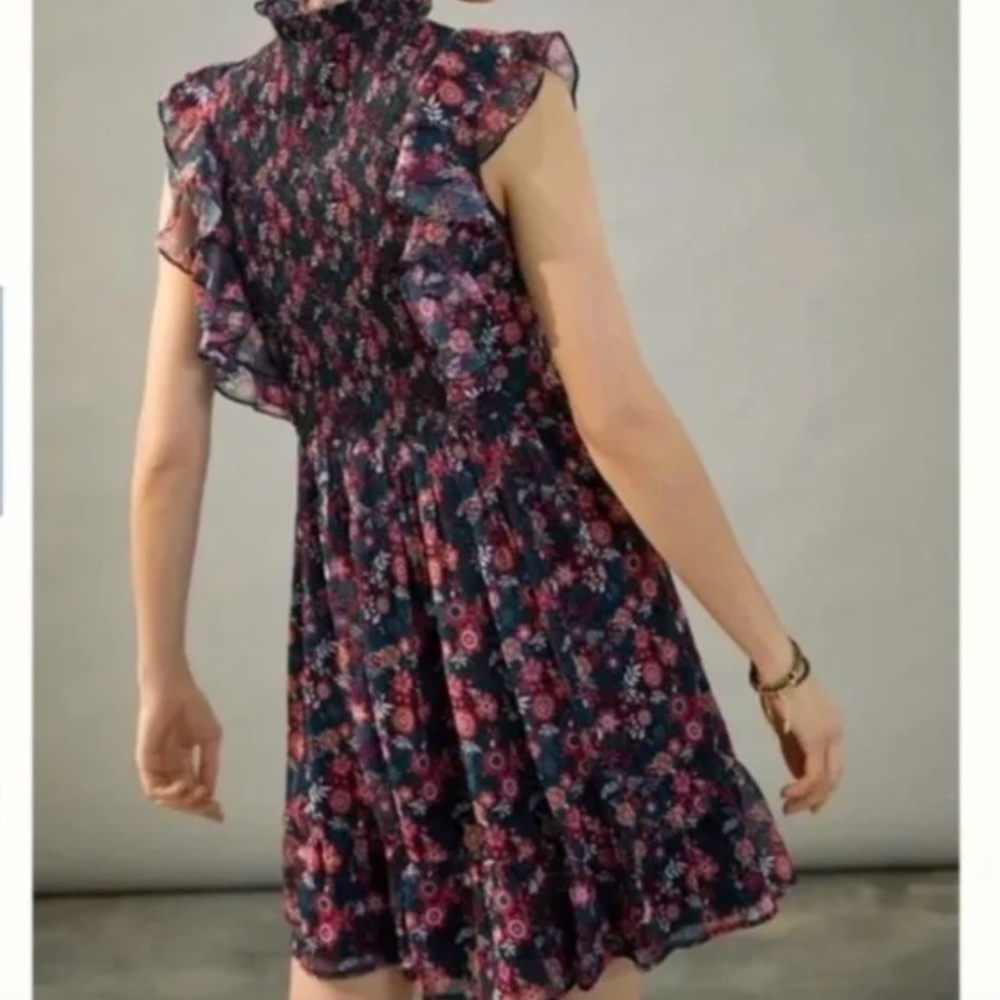 Katya Ruffled Floral Peasant Boho Cottage Trendy Flutter Hippie Hipster Dress